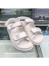 Replica Chanel Quilted Strap Flat Sandals G3445 White 2020 Collection AQ03491