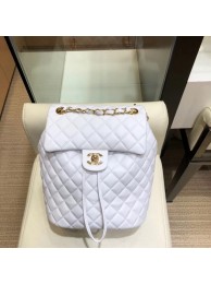 Replica Chanel Quilting sheepskin Backpack Bag A91121 white with gold hardware AQ02634