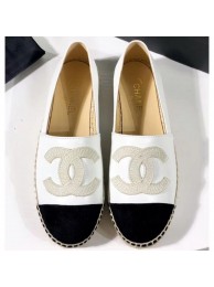 Replica Chanel Stitching CC Logo Espadrilles White AQ01450