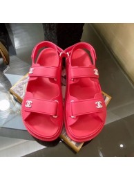 Replica Chanel Strap Flat Sandals Red 2020 Collection AQ01458