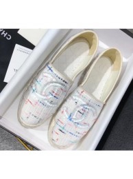 Replica Chanel Tweed and PVC Espadrilles G34819 White 2019 AQ02775