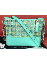 Replica Chanel Tweed/Calfskin Gabrielle Medium Hobo Bag A93824 Light Green AQ02237