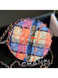 Replica Chanel Tweed Round Clutch with Chain AP0366 Orange/Blue/Pink 2020 Collection AQ04177