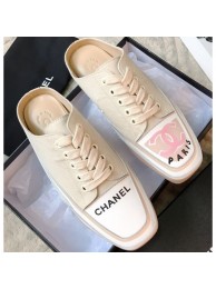 Replica Chanel Vintage Canvas Slip-on Sneakers White 2020 AQ03591