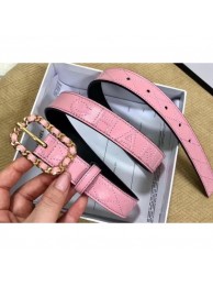 Replica Chanel Width 2.5cm Chain Buckle Quilting Leather Belt Pink AQ01567