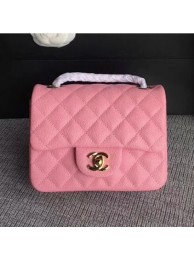 Replica High Quality Chanel Classic Flap Mini Bag A1115 in Caviar Leather Pink with Golden Hardware AQ02140