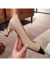 Replica High Quality Chanel Lambskin Pearl Heel Pumps G35112 Beige 2020 Collection AQ00870