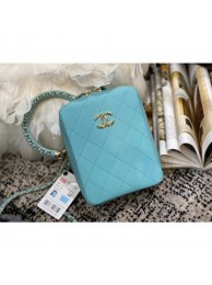 Replica Hot Chanel Original Small Sheepskin camera bag AS1753 light blue AQ01090