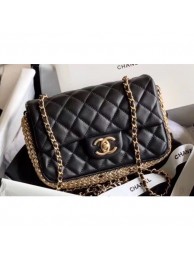 Replica Luxury Chanel Chain and Pearls Flap Mini Bag AS1740 Black 2020 AQ01163