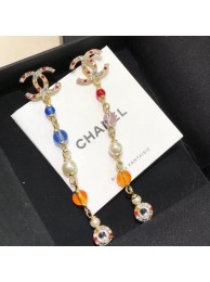 Replica Luxury Chanel Glass Pearl Long Earrings AB3108 Multicolor 2019 Collection AQ03821