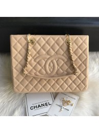 Replica Top Chanel Grained Calfskin Grand Shopping Tote GST Bag Beige/Gold Collection AQ00659