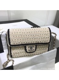 Replica Top chanel pearl knitwear classic flap bag white AQ01977